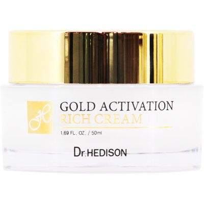 Dr.Hedison veido odos kremas su aukso dulkėmis, Gold activation rich cream, 50 ml