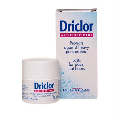 DRICLOR, dezodorantas, antiperspirantas, rutulinis, 20 ml