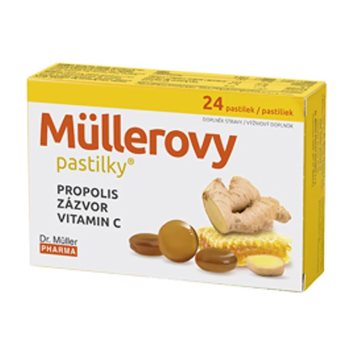 Dr.Muller Pastilės GERKLEI su Propoliu, Imbieru, vit.C N24