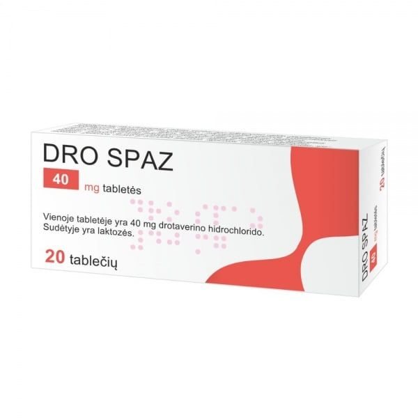 DRO SPAZ 40 mg tabletės N20