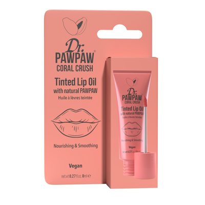 DR.PAWPAW lūpų aliejus su atspalviu CORAL CRUSH, 8 ml