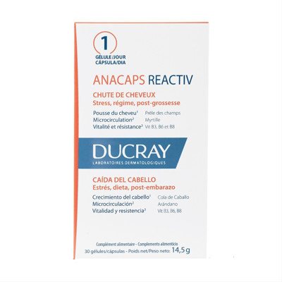 DUCRAY ANACAPS REACTIV, maisto papildas nuo reakcinio plaukų slinkimo, 30 kapsulių