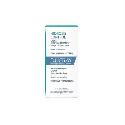 DUCRAY HIDROSIS CONTROL, veido, rankų, pėdų kremas-antiperspirantas nuo prakaitavimo, 50 ml
