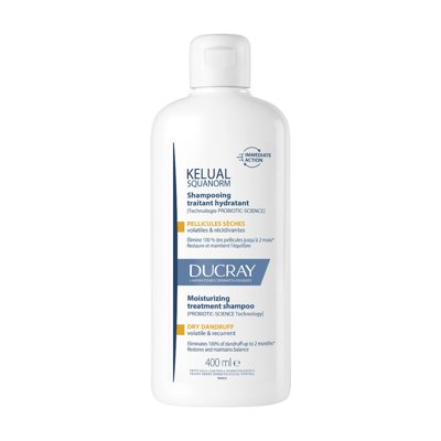 DUCRAY KELUAL SQUANORM, šampūnas sausai pleiskanojančiai galvos odai, 400 ml
