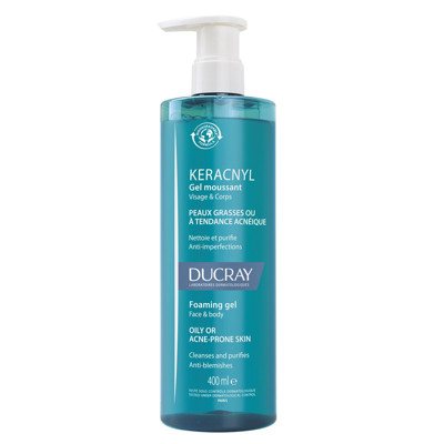 DUCRAY KERACNYL, veido, kūno prausiklis riebiai odai, 400 ml