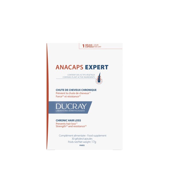 DUCRAY maisto papildas nuo plaukų slinkimo ANACAPS EXPERT, 30 kaps.