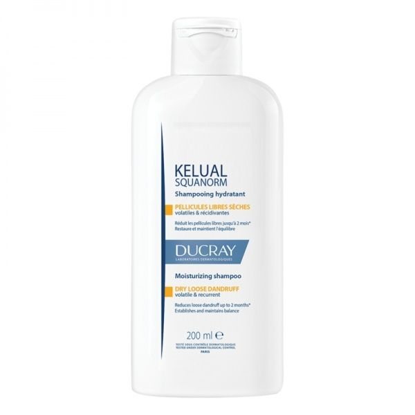DUCRAY šampūnas sausai, pleiskanojančiai galvos odai KELUAL SQUANORM, 200 ml
