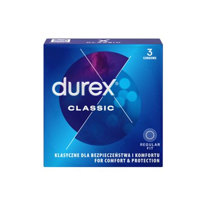 DUREX CLASSIC prezervatyvai, 3 vnt