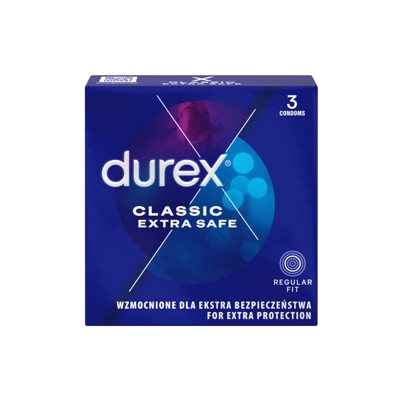 DUREX EXTRA SAFE, prezervatyvai, 3 vnt
