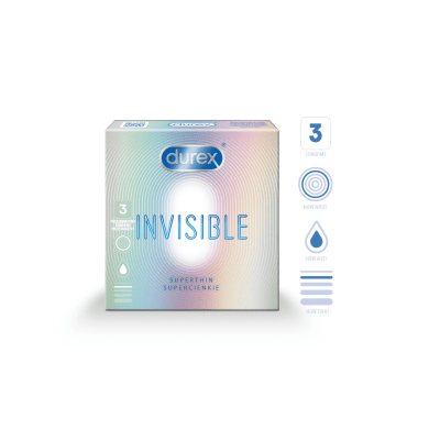 DUREX Invisible Extra Sensitive prezervatyvai N3