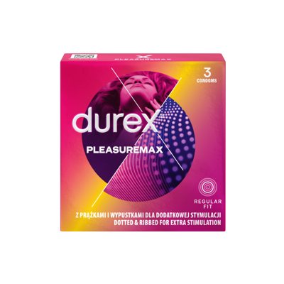 DUREX PLEASUREMAX, prezervatyvai, 3 vnt