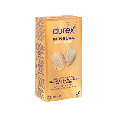 Durex Sensual No Latex prezervatyvai, 10 vnt