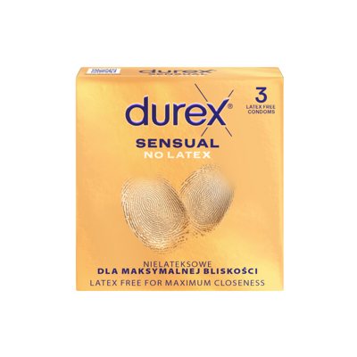 DUREX SENSUAL NO LATEX, prezervatyvai, 3 vnt