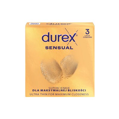 Durex Sensual prezervatyvai, 3 vnt