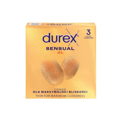 DUREX SENSUAL XL, prezervatyvai, 3 vnt