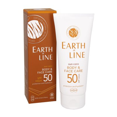 EARTH LINE Sun Body & Face Care SPF50 (UVA, UVB, 100% mineraliniai filtrai), 100 ml