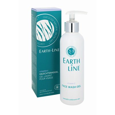 EARTH LINE Vitamin E Veido prausimosi gelis, normaliai/mišriai odai, 200 ml