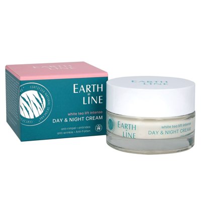 EARTH LINE White Tea Lift Intense 40+ Dieninis ir naktinis kremas, stangrinantis, drėkinantis, 50 ml