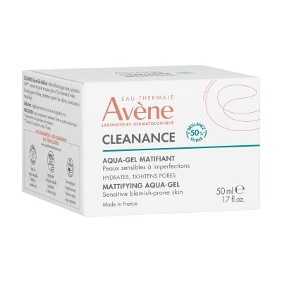 EAU THERMALE AVENE drėkinantis, blizgesį reguliuojanti gelinis kremas, CLEANANCE AQUA, 50 ml