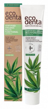ECODENTA Organic daugiafunkcinė su kanapių sėklų aliejumi dantų pasta, 75 ml