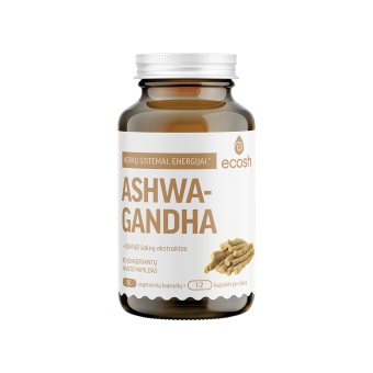 ECOSH AŠVAGANDA (ASHWAGANDHA) su KSM-66® šaknų ekstraktu, 400 MG, 90 kapsulių