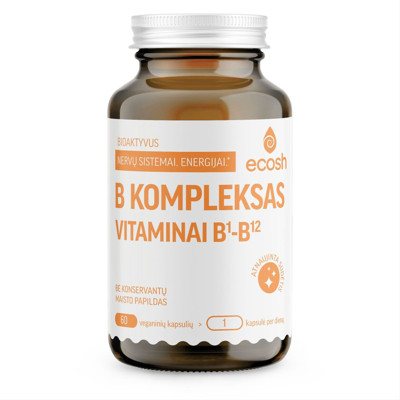 ECOSH, bioaktyvus B vitaminų kompleksas, 60 kapsulių