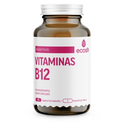 ECOSH BIOAKTYVUS VITAMINAS B12, 1200 mcg, 90 kapsulių