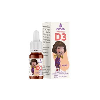 ECOSH KAKĖ MAKĖ Vitaminas D3 su kokosų aliejumi 400 IU, 10 ml