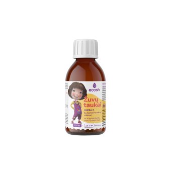 ECOSH KAKĖ MAKĖ Žuvų taukai su Camelina sativa aliejumi, Tutti Frutti skonio, 150 ml