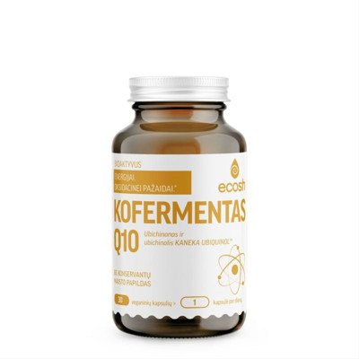 ECOSH Kofermentas Q10, ubichinonas ir ubichinolis Kaneka Ubiquinol, 30 kapsulių