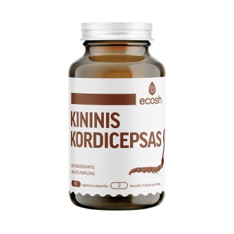 ECOSH KORDICEPSAS, 500 MG, 90 kapsulių