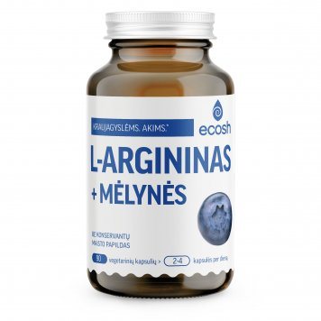 ECOSH L-argininas su mėlynėmis kapsulės N90
