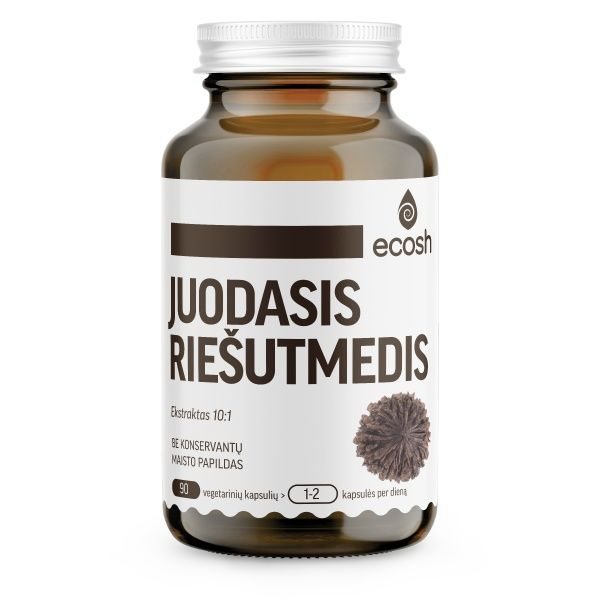 ECOSH maisto papildas JUODASIS RIEŠUTMEDIS, 90 kaps.