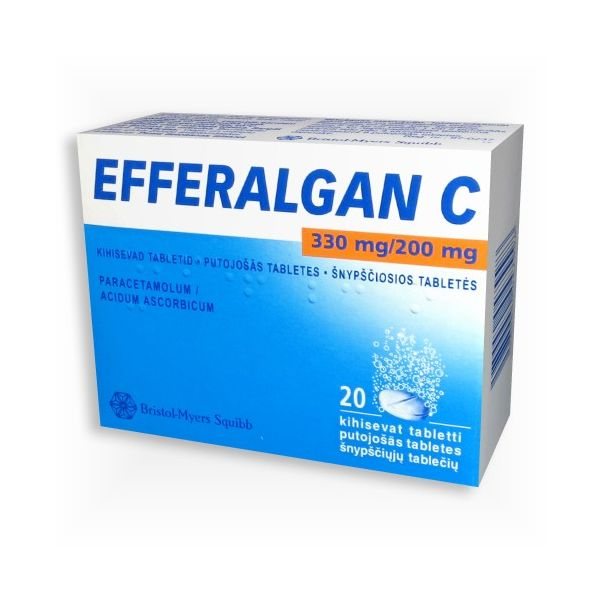 EFFERALGAN C 330 mg/200 mg šnypščiosios tabletės N20
