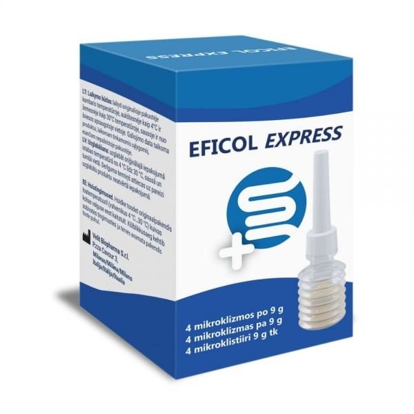 EFICOL mikroklizma EXPRESS, x 9 g, 4 vnt