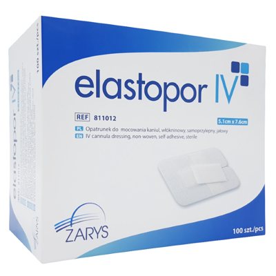 Elastopor IV, pleistras intrav. katet.fiksuoti, 100 vnt., 5.1 x 7.6 cm