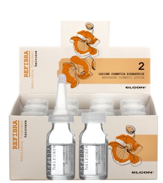 ELGON REFIBRA losjonas pažeistiems plaukams RESTRUCTURING COSMETIC LOTION, 12 x 10 ml