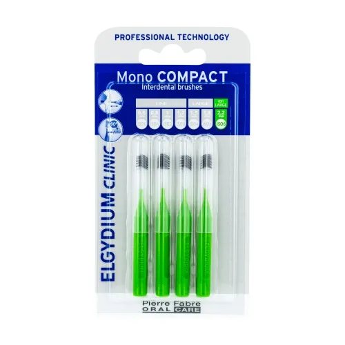 ELGYDIUM CLINIC tarpdančių šepetėliai Mono COMPACT, žalia ISO 6, 2.2 mm