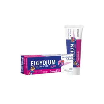 ELGYDIUM dantų pasta gelis vaikams KIDS Red Berries ėduonies kontrolei, uogų skonio, 3-., 50 ml, 6 m