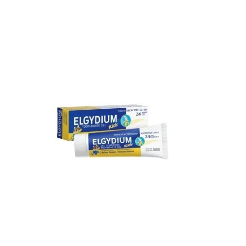 ELGYDIUM KIDS Banana dantų pasta-gelis vaikams, bananų skonio, 2-., 6 m