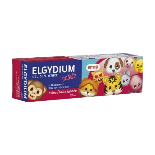 ELGYDIUM KIDS Strawberry dantų pasta-gelis vaikam, braškių skon., 3, 6 m