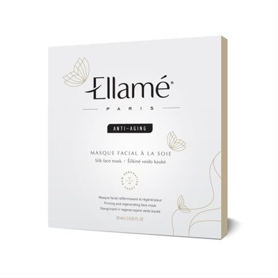 ELLAME ANTI-AGING, šilkinė kaukė veidui, 2 vnt