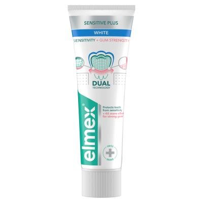ELMEX balinanti dantų pasta jautriems dantims ir dantenų priežiūrai Sensitive Plus Sensitivity + Gum + White, 75 ml