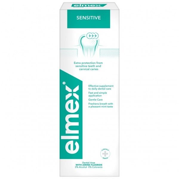 ELMEX burnos skalavimo skystis jautriems dantims SENSITIVE, nuo 6 metų, 400 ml