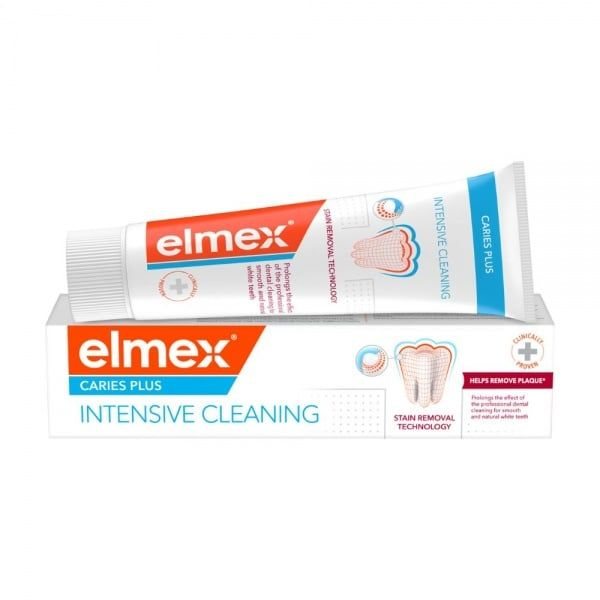 ELMEX intensyvaus valymo dantų pasta ėduonies profilaktikai Caries Plus Intensive Cleaning, 50 ml