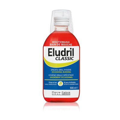 ELUDRIL CLASSIC, burnos skalavimo skystis, nuo ., 500 ml, 6 m