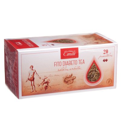 EMILI FITO DIABETO TEA, žolelių arbata, 20 vnt., 1.5 g