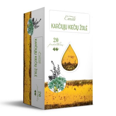 EMILI KARČIŲJŲ KIEČIŲ ŽOLĖ, žolelių arbata, 20 vnt., 1.5 g