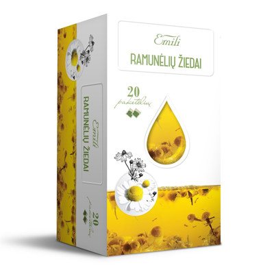 EMILI RAMUNĖLIŲ ŽIEDAI, žolelių arbata, 20 vnt., 1.5 g