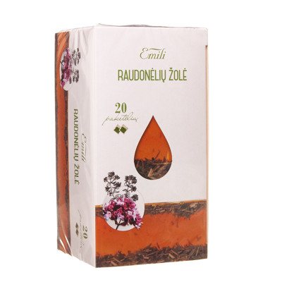 EMILI RAUDONĖLIŲ ŽOLĖ, žolelių arbata, 20 vnt., 1.5 g